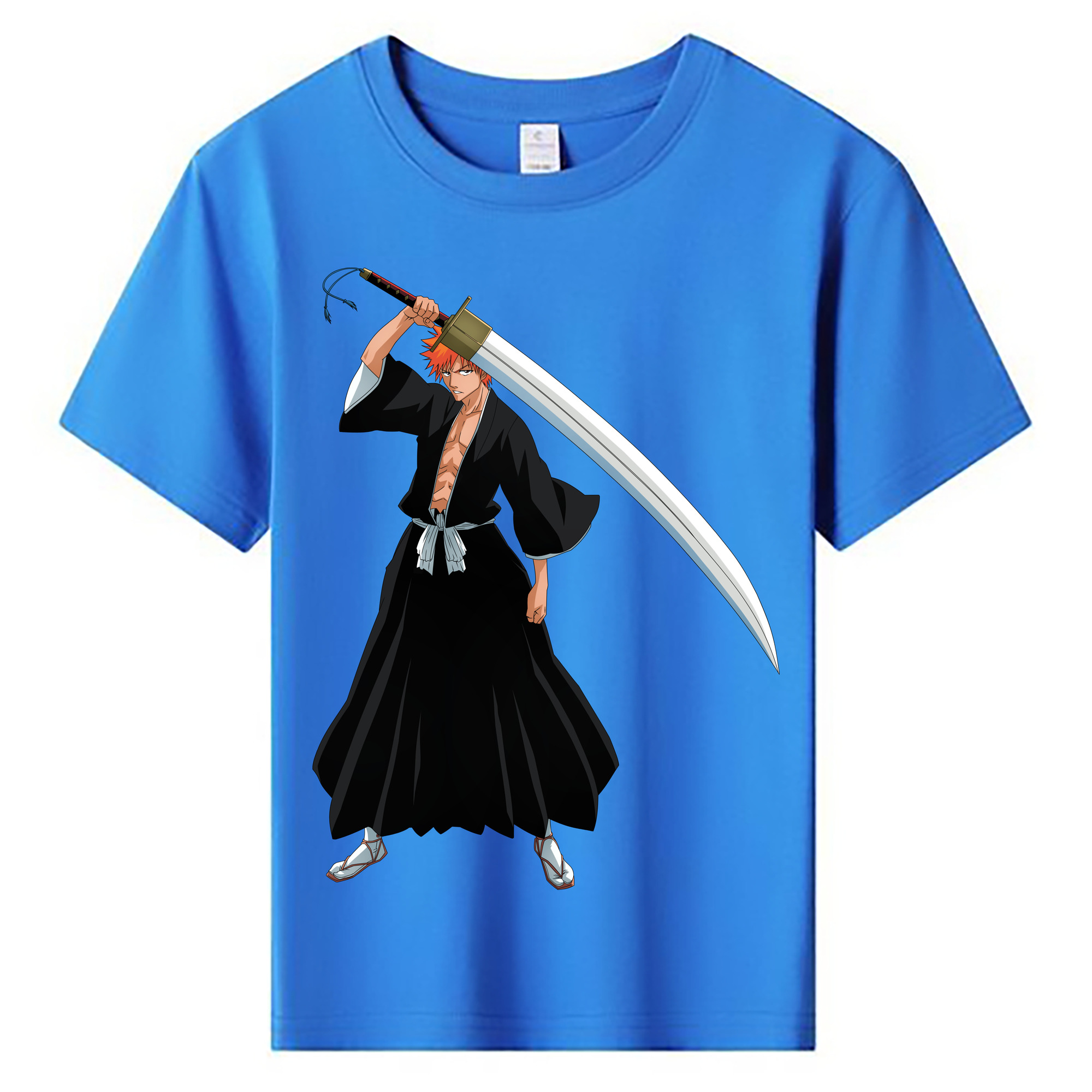 （画像用） ブリーチ 黒崎一護（くろさき いちご）BLEACH Kurosaki Ichigo 綿100％キッズTシャツ（フロントプリント）